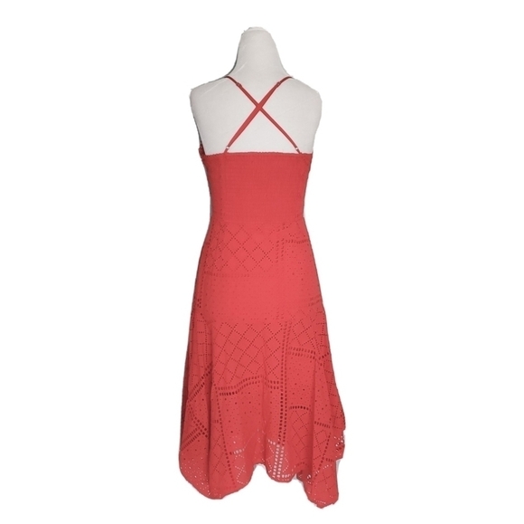 NEW PARKER Capri Cottton Sundress Coral Red Eyelet - Picture 4 of 6